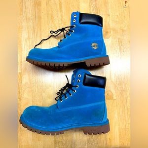 Blue Suede Timberland Boots Sz 9.5